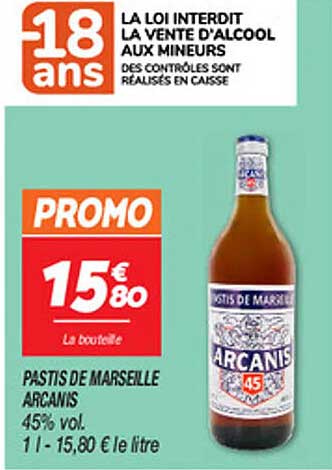 PASTIS DE MARSEILLE ARCANI 45% vol.