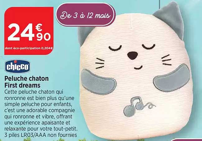 Peluche chaton First dreams