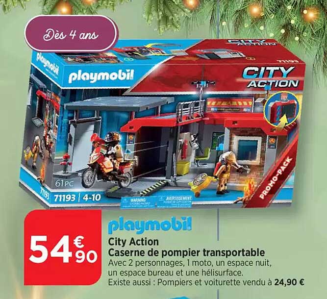 playmobil! City Action Caserne de pompier transportable