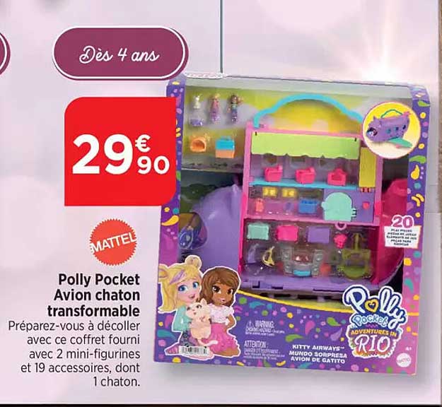 Polly Pocket Avion chaton transformable