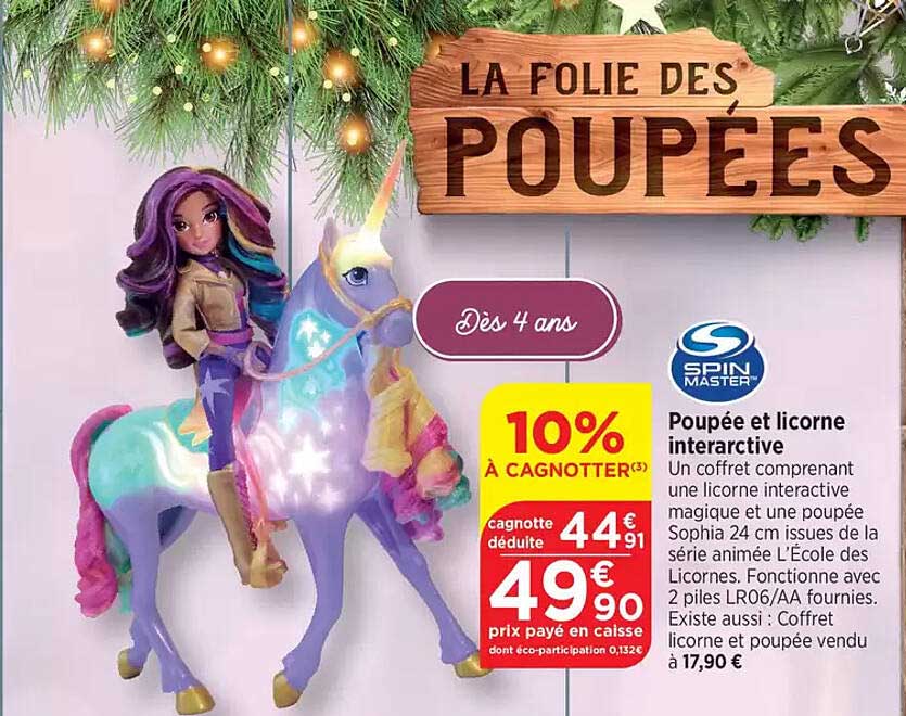 Poupée et licorne interactive