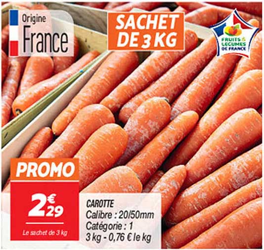 SACHET DE 3 KG CAROTTE