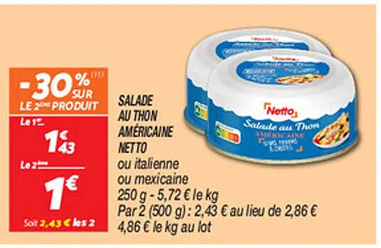 SALADE AU THON AMÉRICAINE NETTO