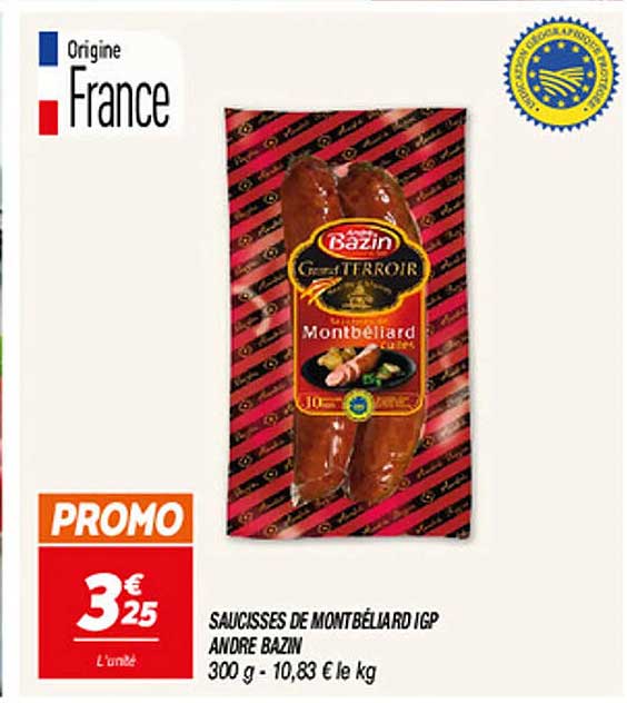 SAUCISSES DE MONTBÉLIARD IGP ANDRE BAZIN