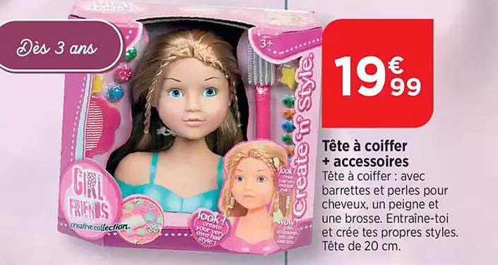 Tête à coiffer + accessoires