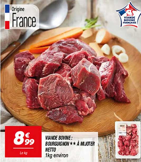 VIANDE BOVINE : BOURGUIGNON ** À MIJOTER