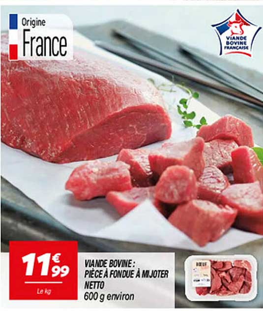 VIANDE BOVINE : PIÈCE À FONDUE À MIJOTER