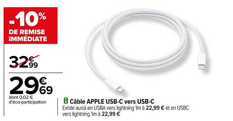 Câble APPLE USB-C vers USB-C