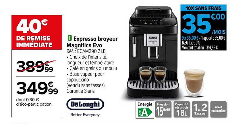 Expresso broyeur Magnifica Evo