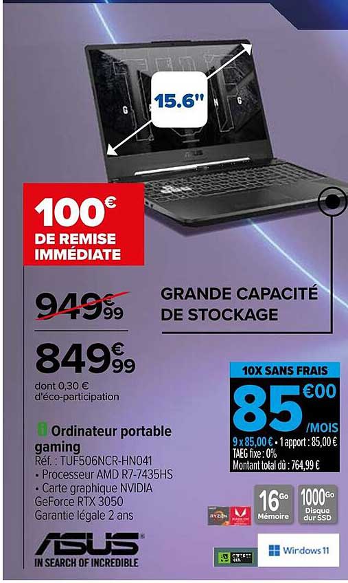 Ordinateur portable gaming