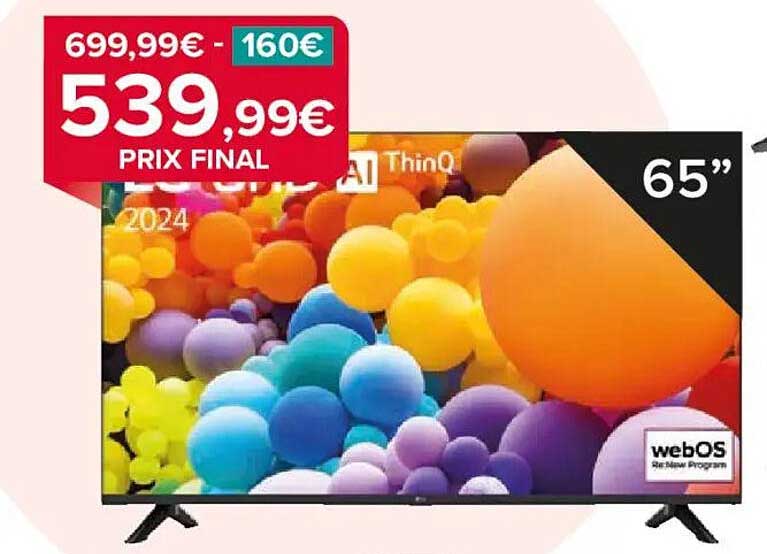 TV 65" LG ThinQ AI 2024