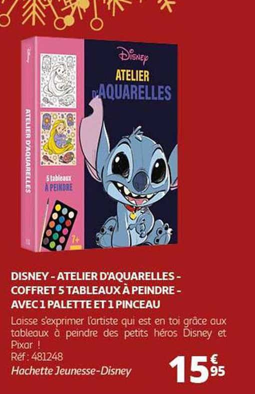 ATELIER D'AQUARELLES - COFFRET 5 TABLEAUX À PEINDRE - AVEC 1 PALETTE ET 1 PINCEAU