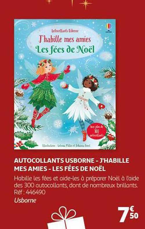 AUTOCOLLANTS USBORNE - J'HABILLE MES AMIES - LES FÊTES DE NOËL