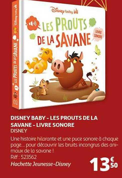 DISNEY BABY - LES PROUTS DE LA SAVANE - LIVRE SONORE