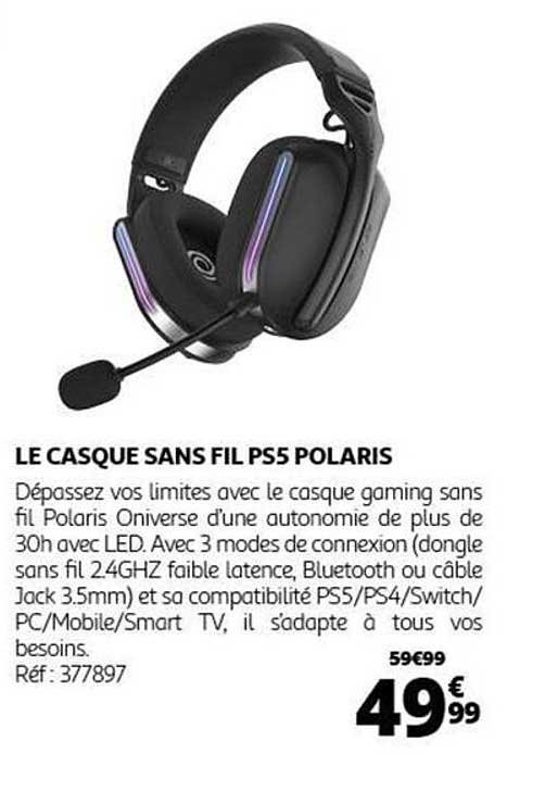 LE CASQUE SANS FIL PS5 POLARIS