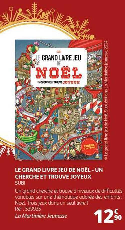 LE GRAND LIVRE JEU DE NOËL - UN CHERCHE ET TROUVE JOYEUX SUBI