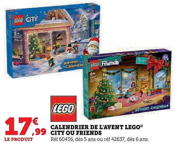 CALENDRIER DE L'AVENT LEGO® CITY OU FRIENDS