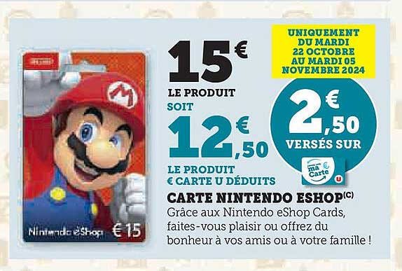 CARTE NINTENDO ESHOP(C)