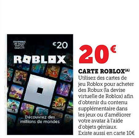 CARTE ROBLOX(A)