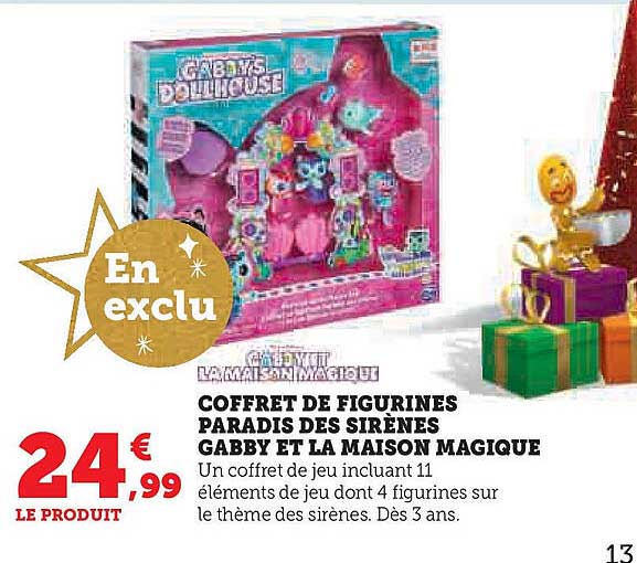 COFFRET DE FIGURINES PARADIS DES SIRÈNES GABBY ET LA MAISON MAGIQUE