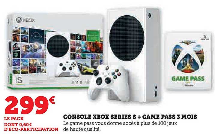 CONSOLE XBOX SERIES S + GAME PASS 3 MOIS