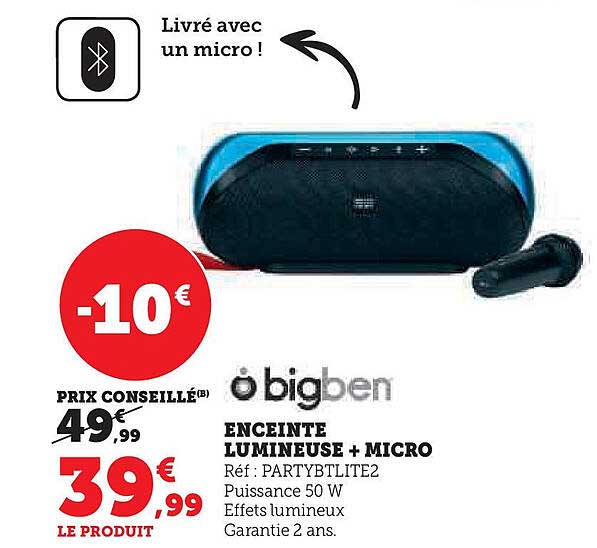 ENCEINTE LUMINEUSE + MICRO