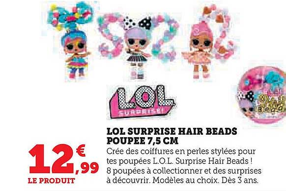 LOL SURPRISE HAIR BEADS POUPEE 7,5 CM