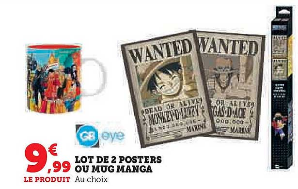 LOT DE 2 POSTERS OU MUG MANGA