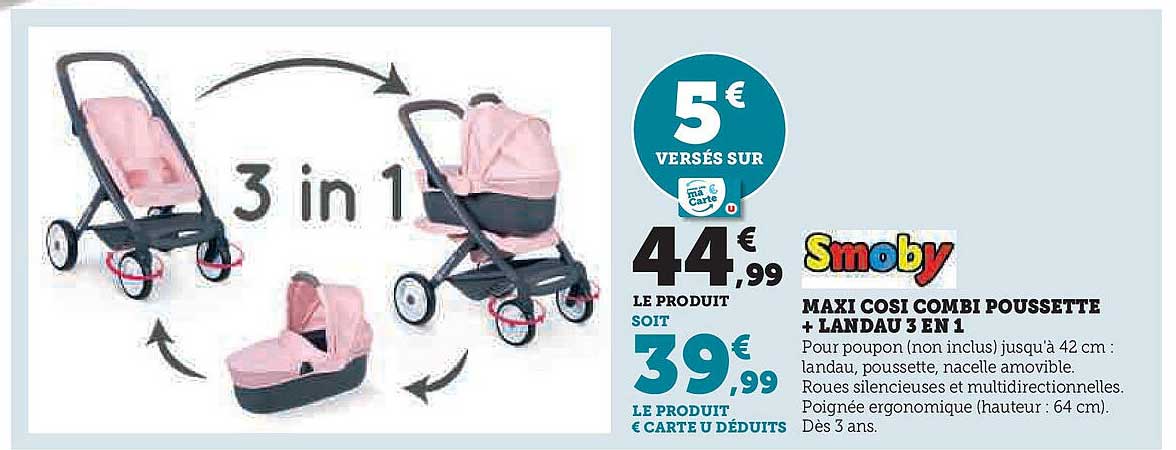 MAXI COSI COMBI POUSSETTE + LANDAU 3 EN 1