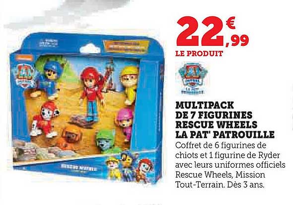 MULTIPACK DE 7 FIGURINES RESCUE WHEELS LA PAT' PATROUILLE