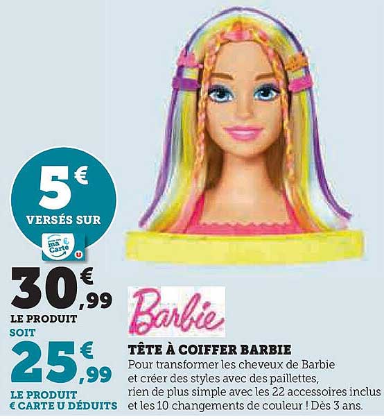 TÊTE À COIFIER BARBIE