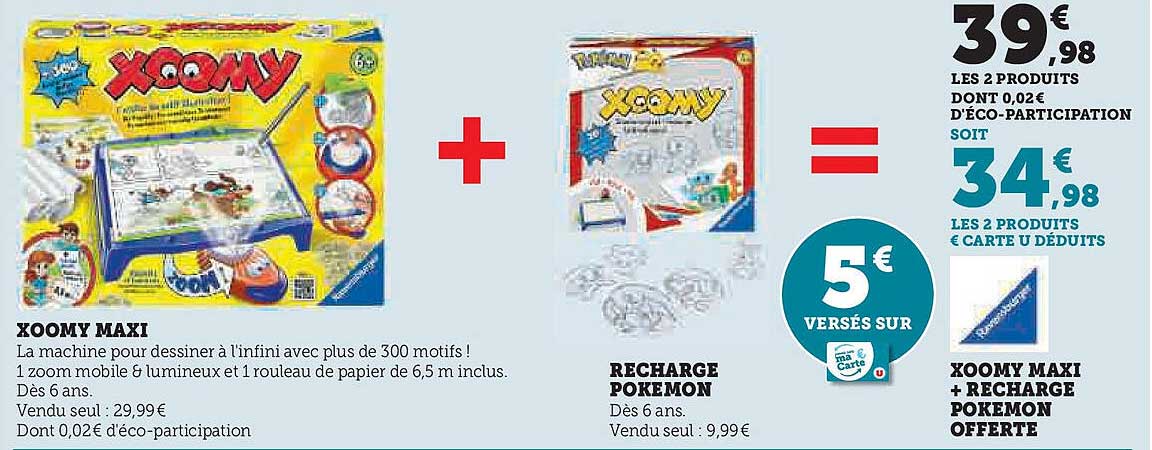 XOOMY MAXI + RECHARGE POKEMON OFFERTE