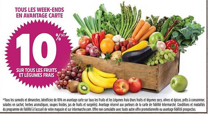 10 % SUR TOUS LES FRUITS ET LÉGUMES FRAIS