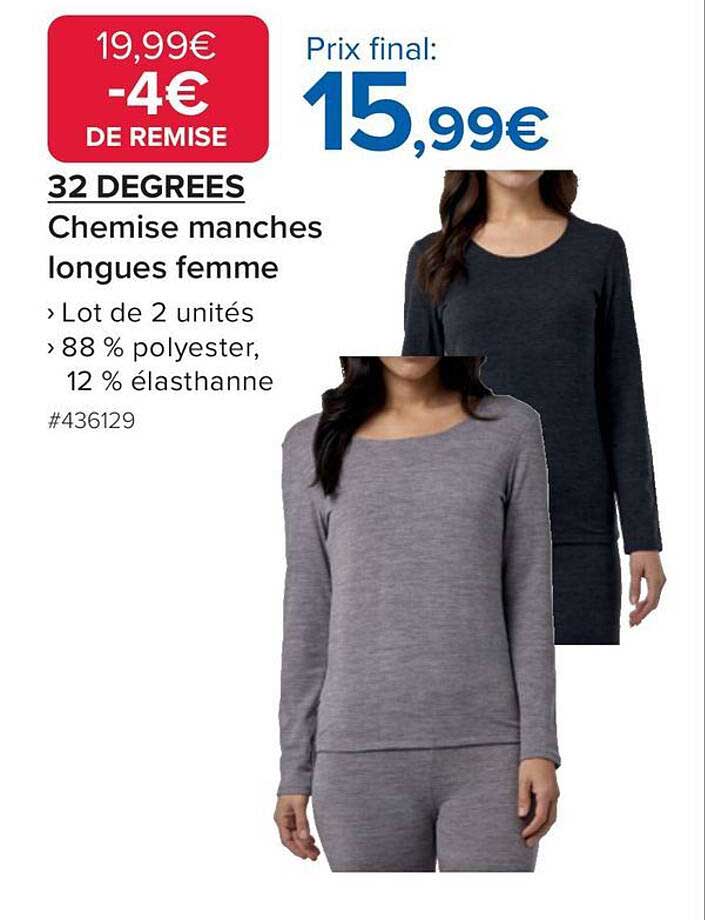 32 DEGREES Chemise manches longues femme