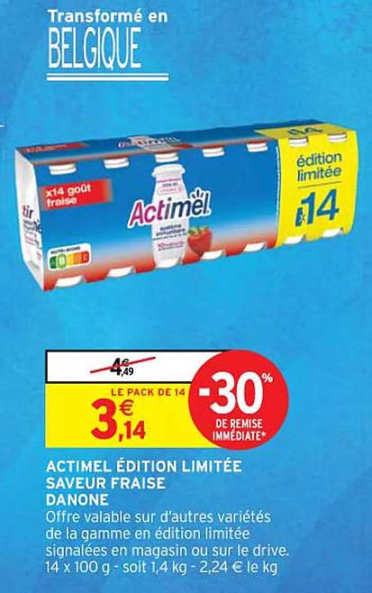 ACTIMEL ÉDITION LIMITÉE SAVEUR FRAISE DANONE