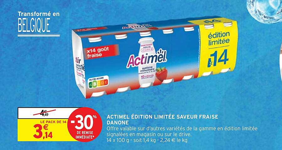 ACTIMEL ÉDITION LIMITÉE SAVEUR FRAISE DANONE