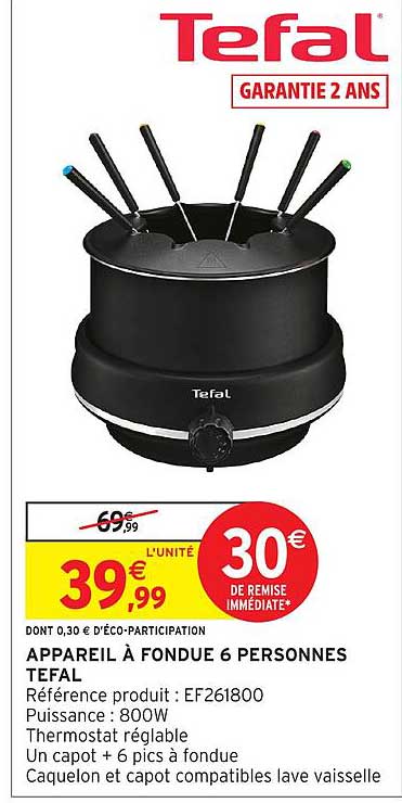 Appareil à fondue 6 personnes Tefal