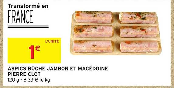 ASPICS BÛCHE JAMBON ET MACÉDOINE PIERRE CLOT