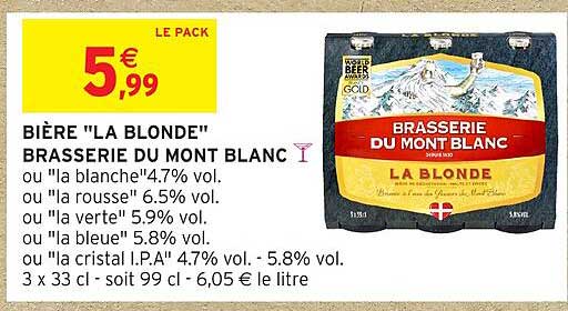 BIÈRE "LA BLONDE" BRASSERIE DU MONT BLANC