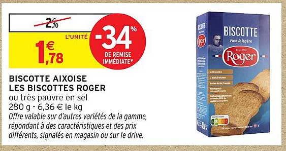 BISCOTTE AIXOISE LES BISCUITS ROGER