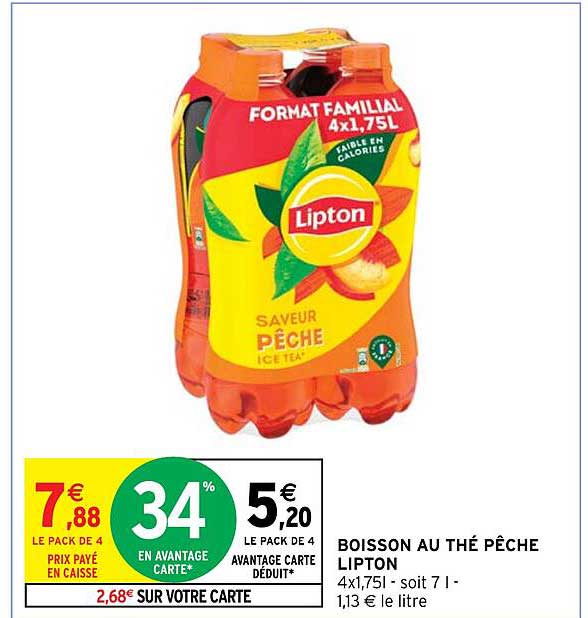 BOISSON AU THÉ PÊCHE LIPTON