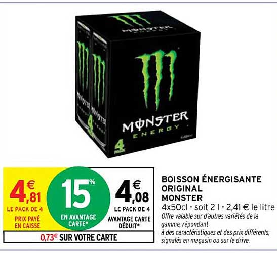 BOISSON ÉNERGISANTE ORIGINAL MONSTER