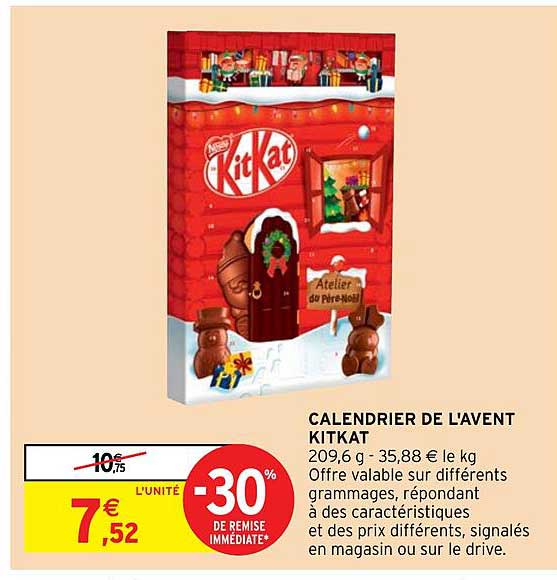 CALENDRIER DE L'AVENT KITKAT