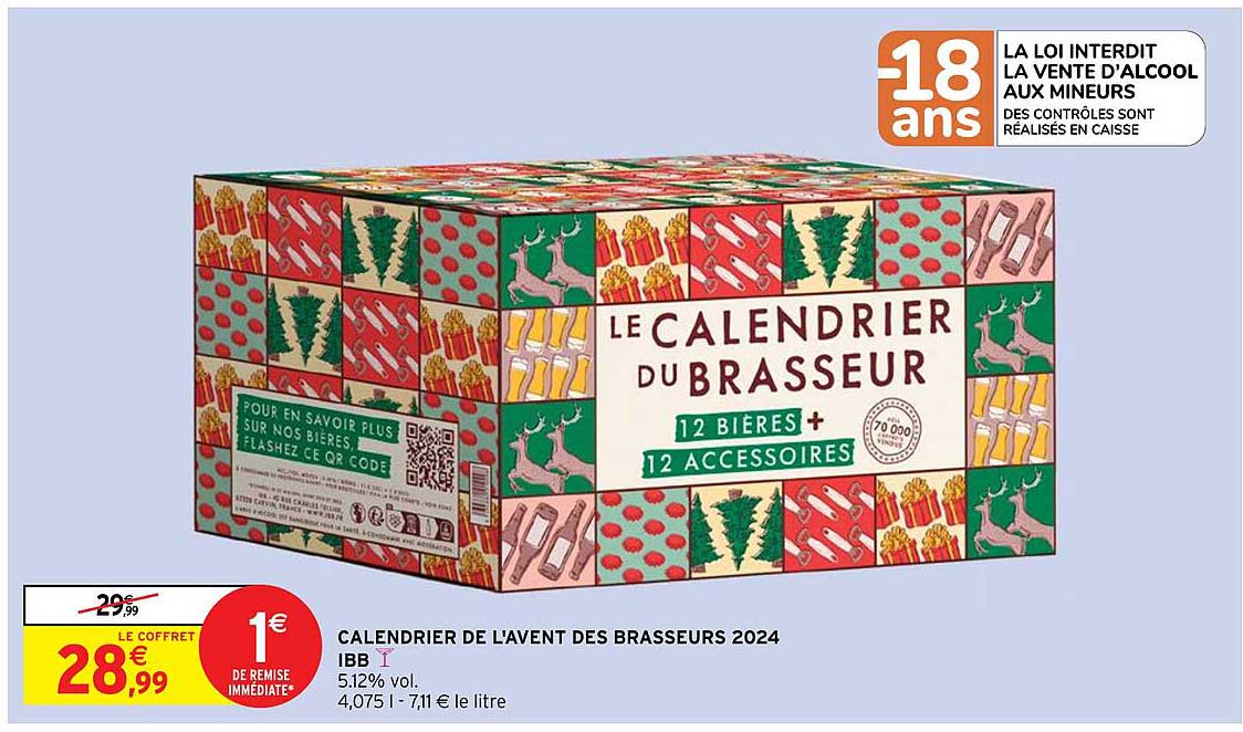 CALENDRIER DU BRASSEUR 12 BIÈRES + 12 ACCESSOIRES