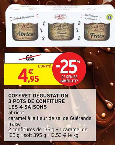 COFFRET DÉGUSTATION 3 POTS DE CONFITURE LES 4 SAISONS