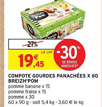 COMPOTE GOURDES PANACHÉES X 60 BREIZH'POM