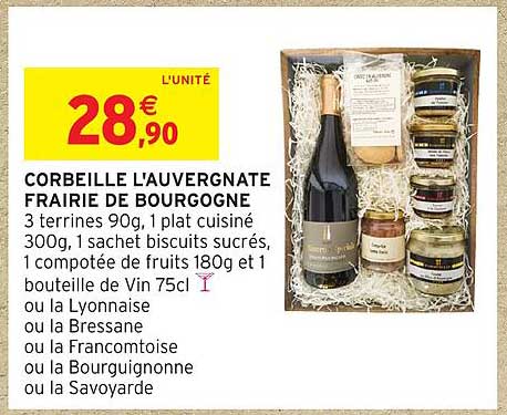 CORBEILLE L'AUVERGNATE FRAIRIE DE BOURGOGNE