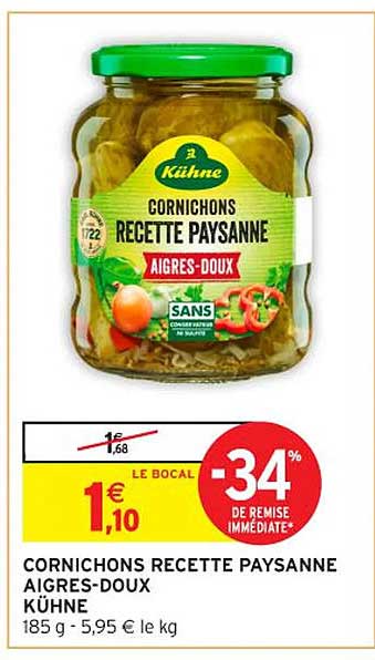 CORNICHONS RECETTE PAYSANNE AIGRES-DOUX KUHNE