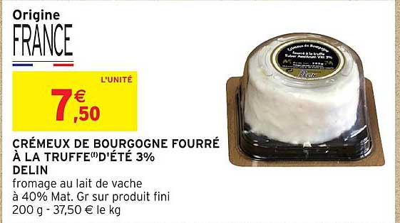 CRÉMEUX DE BOURGOGNE FOURRÉ À LA TRUFFE D'ÉTÉ 3% DELIN