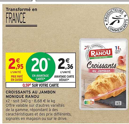 CROISSANTS AU JAMBON MONIQUE RANOU